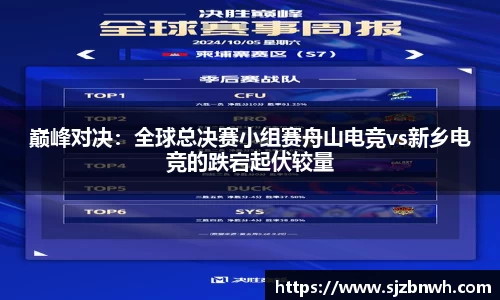 巅峰对决：全球总决赛小组赛舟山电竞vs新乡电竞的跌宕起伏较量