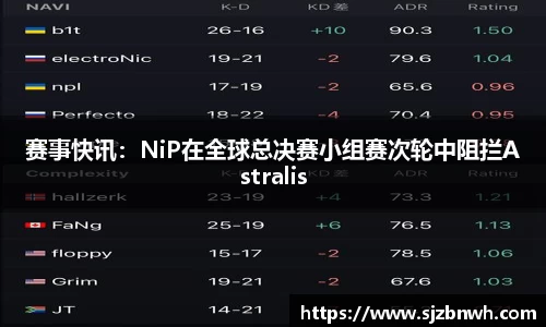 赛事快讯：NiP在全球总决赛小组赛次轮中阻拦Astralis